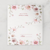 Elegante roze witte bloemen Place Card Plaatskaartje (Buitenkant ongevouwen)