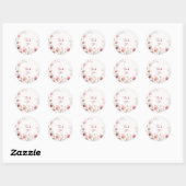 Elegante Roze Witte Bloemen Sticker (Vel)