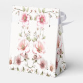 Elegante roze witte bloemendoos bedankdoosjes (Achterkant)