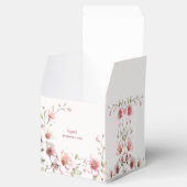 Elegante roze witte bloemendoos bedankdoosjes (Geopend)