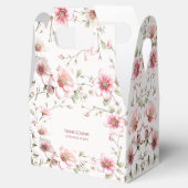 Elegante roze witte bloemendoos bedankdoosjes (Geopend)