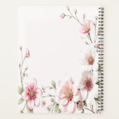 Elegante roze witte bloemenplanner planner (Achterkant)