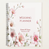 Elegante roze witte bloemenplanner planner (Voorkant)