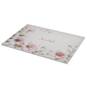 Elegante roze witte bloemensnijdplank snijplank (Hoek)