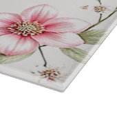 Elegante roze witte bloemensnijdplank snijplank (Hoek)