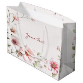 Elegante Roze Witte Bloemige Cadeautas (Achterkant Gekanteld)