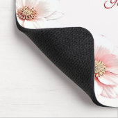 Elegante Roze Witte Bloemige Muismat (Hoek)