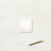 Elegante Roze Witte Bloemige Post-it Briefjes Post-it® Notes (Op bureau)