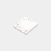 Elegante Roze Witte Bloemige Post-it Briefjes Post-it® Notes (Schuin)