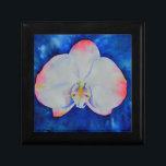 Elegante roze witte bloemige waterverf orchidee cadeaudoosje<br><div class="desc">Elegante roze witte bloemige waterverf orchidee</div>
