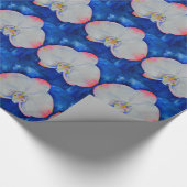 Elegante roze witte bloemige waterverf orchidee cadeaupapier (Hoek)