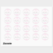 Elegante Roze & Witte Damast Baby shower Sticker (Vel)