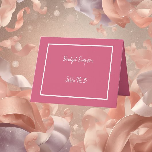 elegante roze & witte gasten Zitplaatsen Kaarten