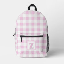 Elegante roze witte geruite aanpasbare monogram 