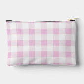 Elegante roze witte geruite aanpasbare monogram etui (Achterkant)