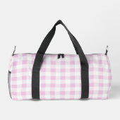 Elegante roze witte geruite aanpasbare monogram  plunjezak (Achterkant)