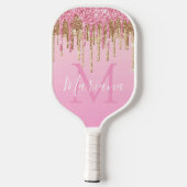 elegante roze witte gouddruppelaar luxe pickleball paddle (Achterkant)