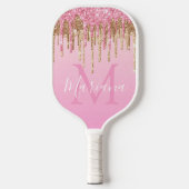 elegante roze witte gouddruppelaar luxe pickleball paddle (Voorkant)