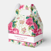 Elegante roze, witte, groene  Rozen Bedankdoosjes (Achterkant)