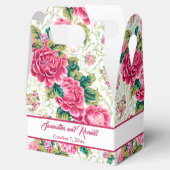 Elegante roze, witte, groene  Rozen Bedankdoosjes (Geopend)