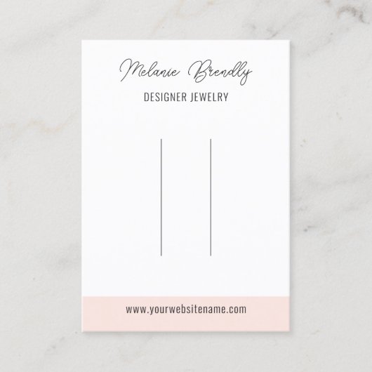 Elegante Roze Witte Haarclip Display Visitekaartje (Voorkant)