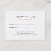 Elegante Roze & Witte Kant Verwijzing Kaart (Achterkant)