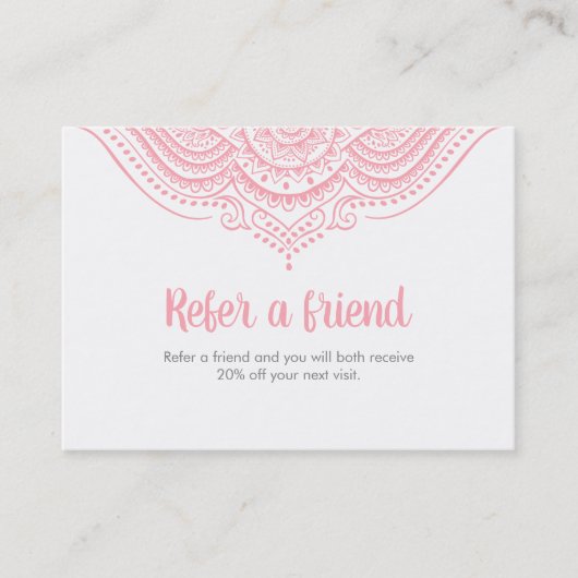 Elegante Roze & Witte Kant Verwijzing Kaart (Voorkant)