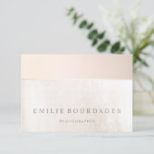 Elegante Roze Witte Marmeren Dankjewel Bedankkaart (Staand voorkant)