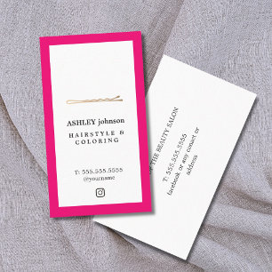 Elegante Roze Witte Nep Gouden Speld Kapsalon Visitekaartje