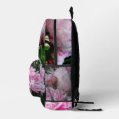 Elegante roze witte pioen bloementuin foto bedrukte rugzak (Rechts)