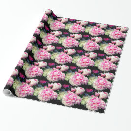 Elegante roze witte pioen bloementuin foto cadeaupapier