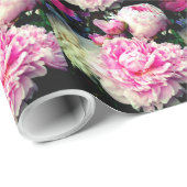 Elegante roze witte pioen bloementuin foto cadeaupapier (Rol Hoek)