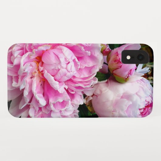 Elegante roze witte pioen bloementuin foto Case-Mate iPhone case (Achterkant (horizontaal))