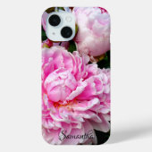 Elegante roze witte pioen bloementuin foto Case-Mate iPhone case (Achterkant)