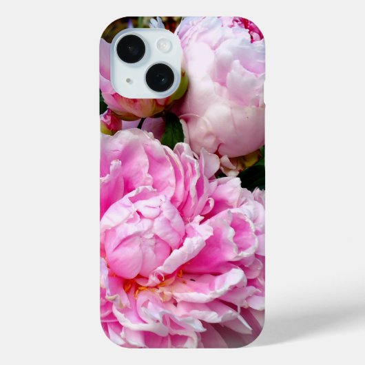 Elegante roze witte pioen bloementuin foto Case-Mate iPhone case (Achterkant)