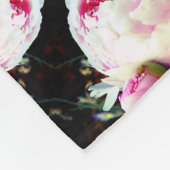 Elegante roze witte pioen bloementuin foto fleece deken (Hoek)