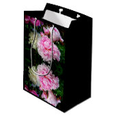 Elegante roze witte pioen bloementuin foto medium cadeauzakje (Achterkant Gekanteld)