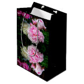 Elegante roze witte pioen bloementuin foto medium cadeauzakje (Voorkant Gekanteld)