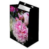 Elegante roze witte pioen bloementuin foto medium cadeauzakje (Voorkant Gekanteld)