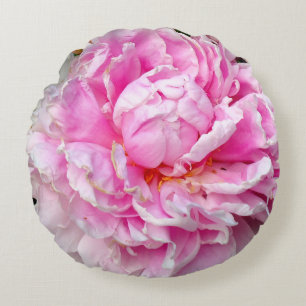 Elegante roze witte pioen bloementuin foto rond kussen