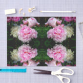 Elegante roze witte pioen bloementuin foto tissuepapier (Craft)