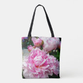 Elegante roze witte pioen bloementuin foto tote bag (Achterkant)