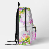 Elegante roze witte pioen florale waterverf bedrukte rugzak (Links)