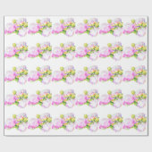 Elegante roze witte pioen florale waterverf cadeaupapier (Vlak)