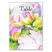 Elegante roze witte pioen florale waterverf kaart (Voorkant)