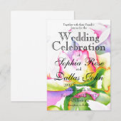 Elegante roze witte pioen florale waterverf kaart (Voorkant / Achterkant)