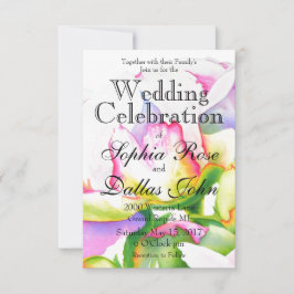 Elegante roze witte pioen florale waterverf kaart