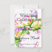 Elegante roze witte pioen florale waterverf save the date (Voorkant)