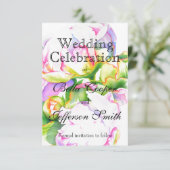 Elegante roze witte pioen florale waterverf save the date (Staand voorkant)