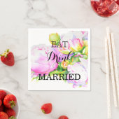 Elegante roze witte pioen florale waterverf servetten (Insitu)